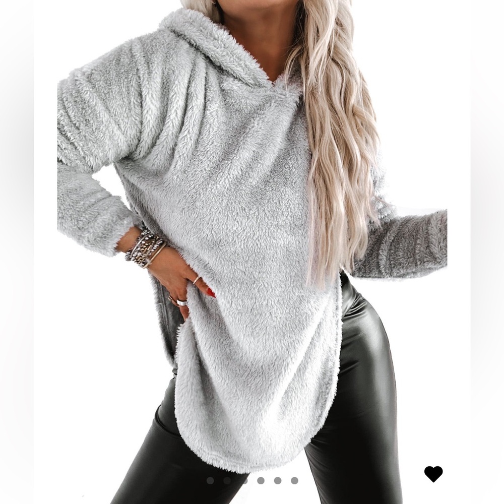 Sherpa Side Slit Hoodie